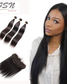 3 Bundles Of Brazilian Hair With Lace Closure