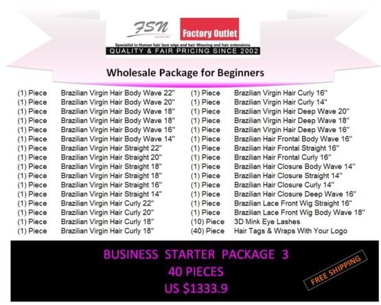 Virgin Hair Package 3 For Business Beginners