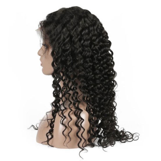 Loose Curly Virgin Brazilian Hair Full Lace Wigs