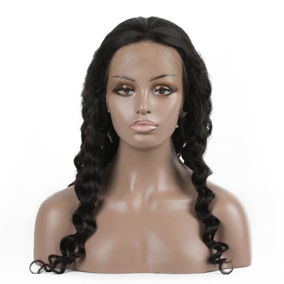 Loose Curly Virgin Brazilian Hair Full Lace Wigs
