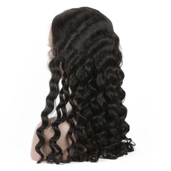Loose Curly Virgin Brazilian Hair Lace Front Wigs