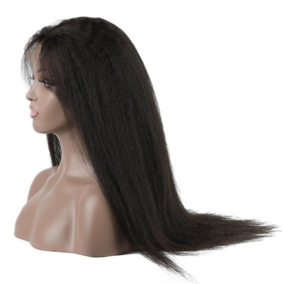 Virgin Brazilian Hair Kinky Straight Full Lace Wigs
