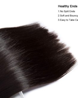 3 Bundles Of Brazilian Straight Hair With Lace Closure
