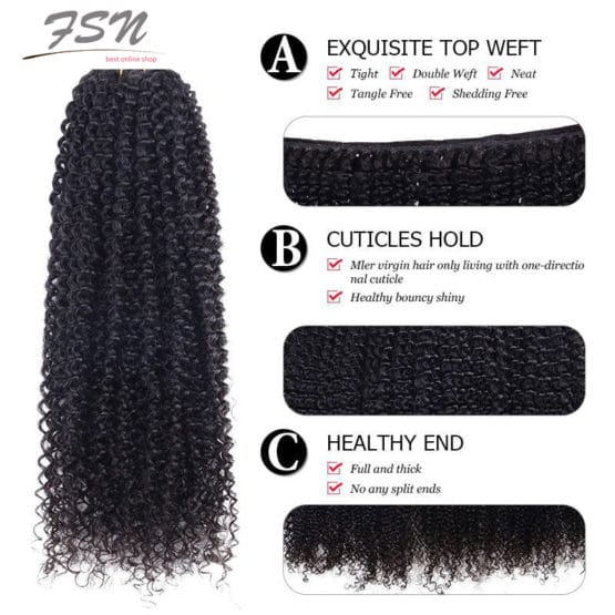 Kinky Curly human hair weave bundles