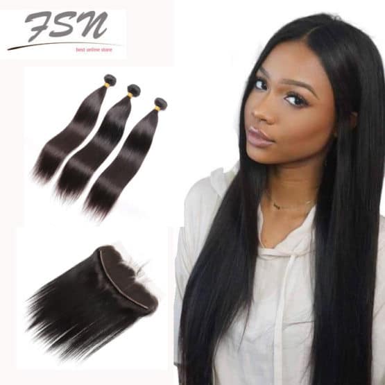3 Bundles Of Brazilian Hair With Lace Closure